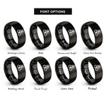 font options for inside engraving on black leviathan cross rings