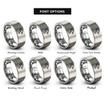 font options for inside engraving on silver leviathan rings