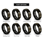 font options for inside engraving on gunmetal & black leviathan rings