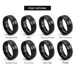 font options for inside engraving on black liberty bell rings