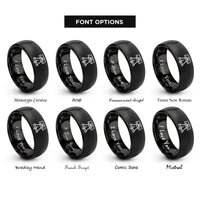 font options for inside engraving on black liberty bell rings