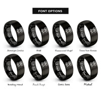 font options for inside engraving on black liberty bell rings