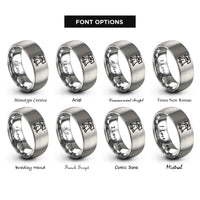 font options for inside engraving on silver liberty bell rings