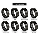 font options for inside engraving on black liberty globe rings