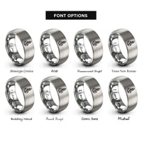 font options for inside engraving on silver liberty globe rings