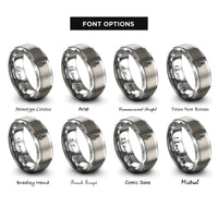 font options for inside engraving on silver liberty globe rings