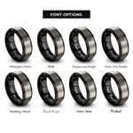 font options for inside engraving on black & grey liberty stamp rings