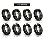 font options for inside engraving on black & grey liberty stamp rings