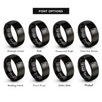 font options for inside engraving on black liberty stamp rings