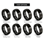 font options for inside engraving on black liberty torch rings