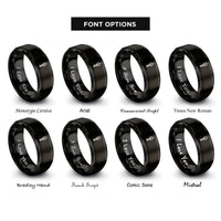 font options for inside engraving on black liberty torch rings