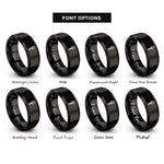 font options for inside engraving on black liberty torch rings