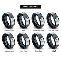 font options for inside engraving on black & blue & silver libra rings