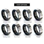 font options for inside engraving on black & blue & grey libra rings