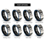 font options for inside engraving on black & blue & silver libra rings