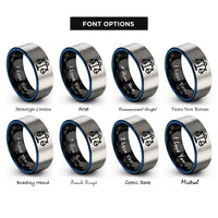 font options for inside engraving on black & blue & silver libra rings