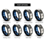 font options for inside engraving on black & blue & grey libra rings