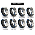 font options for inside engraving on black & blue & silver libra rings