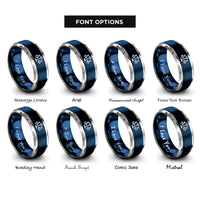 font options for inside engraving on blue & grey libra rings