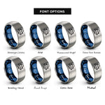 font options for inside engraving on blue & gray libra rings