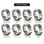 font options for inside engraving on silver libra rings