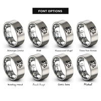 font options for inside engraving on silver libra rings