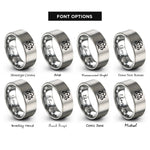 font options for inside engraving on silver libra rings