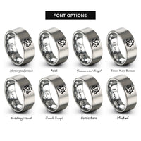 font options for inside engraving on silver libra rings