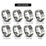 font options for inside engraving on silver libra rings