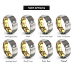 font options for inside engraving on gold & silver lidded beer stein rings