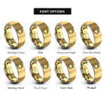 font options for inside engraving on gold & grey lidded beer stein rings