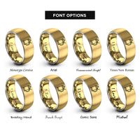 font options for inside engraving on gold & grey lidded beer stein rings