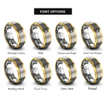 font options for inside engraving on gold & silver lidded beer stein rings