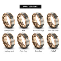 font options for inside engraving on rose gold lidded beer stein rings