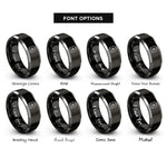 font options for inside engraving on black & grey lieutenant bar rings