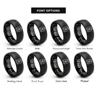 font options for inside engraving on black lieutenant bar rings