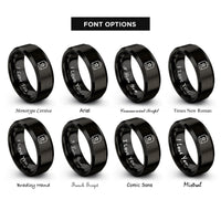 font options for inside engraving on black lieutenant bar rings