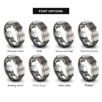 font options for inside engraving on grey lieutenant bar rings