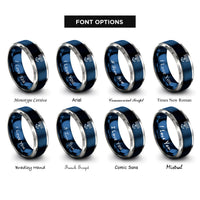 font options for inside engraving on blue & silver lieutenant bars anchor rings