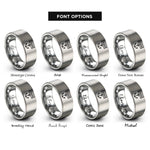 font options for inside engraving on grey lieutenant bars anchor rings