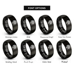font options for inside engraving on black life circle rings