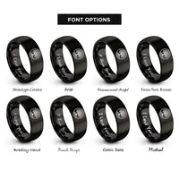 font options for inside engraving on black life circle rings