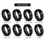 font options for inside engraving on black life circle rings