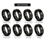 font options for inside engraving on black life circle rings