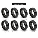 font options for inside engraving on black life circle rings