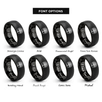 font options for inside engraving on black life circle rings