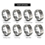 font options for inside engraving on grey life circle rings