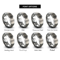 font options for inside engraving on gray life circle rings