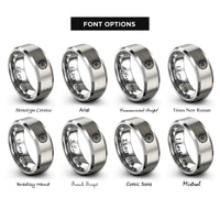 font options for inside engraving on grey life circle rings