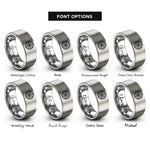 font options for inside engraving on gray life circle rings